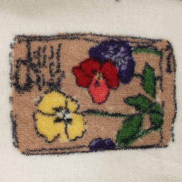 Bright Floral Turkish Cotton Terry Robe Flower on White Soft Quality Wrap Spa lk - Picture 5 of 13